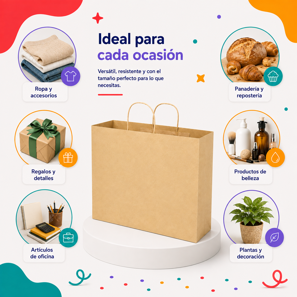 Bolsa Kraft Boutique Jumbo (12 piezas)