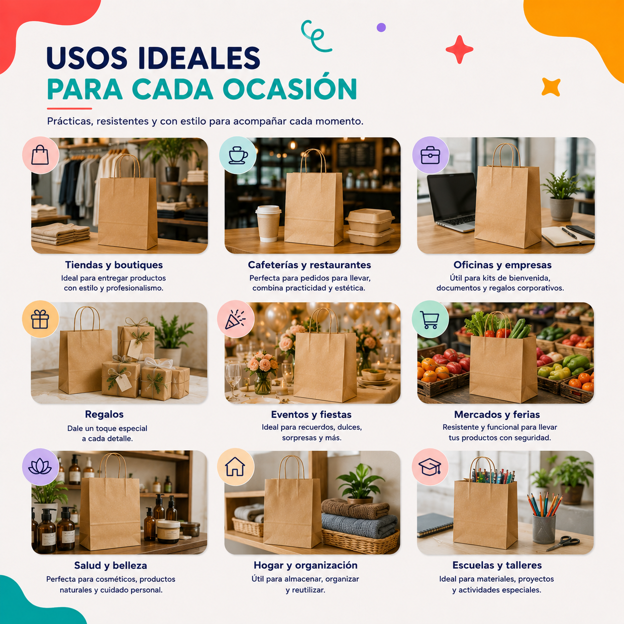 Bolsa Kraft Chica (12 piezas)