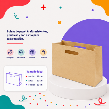 Bolsa Kraft Troquelada Boutique Chica (12 piezas)