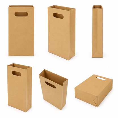 Bolsa Kraft Troquelada Mediana (12 piezas)