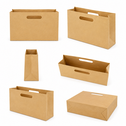 Bolsa Kraft Troquelada Boutique Chica (12 piezas)