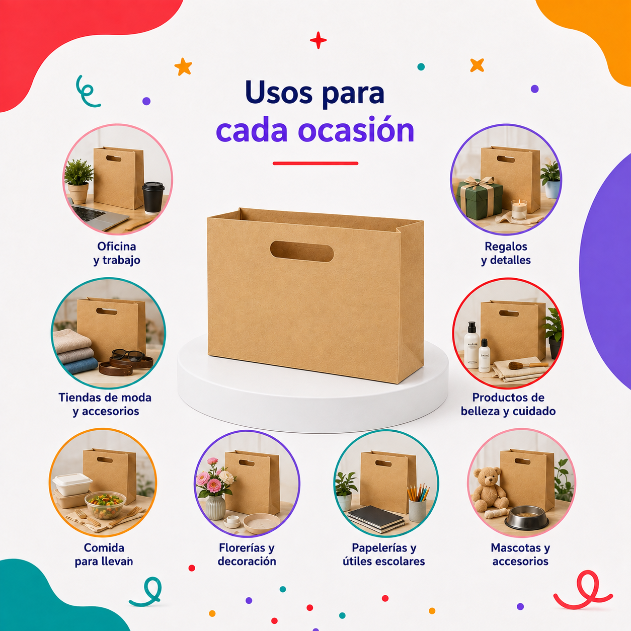 Bolsa Kraft Troquelada Boutique Chica (12 piezas)