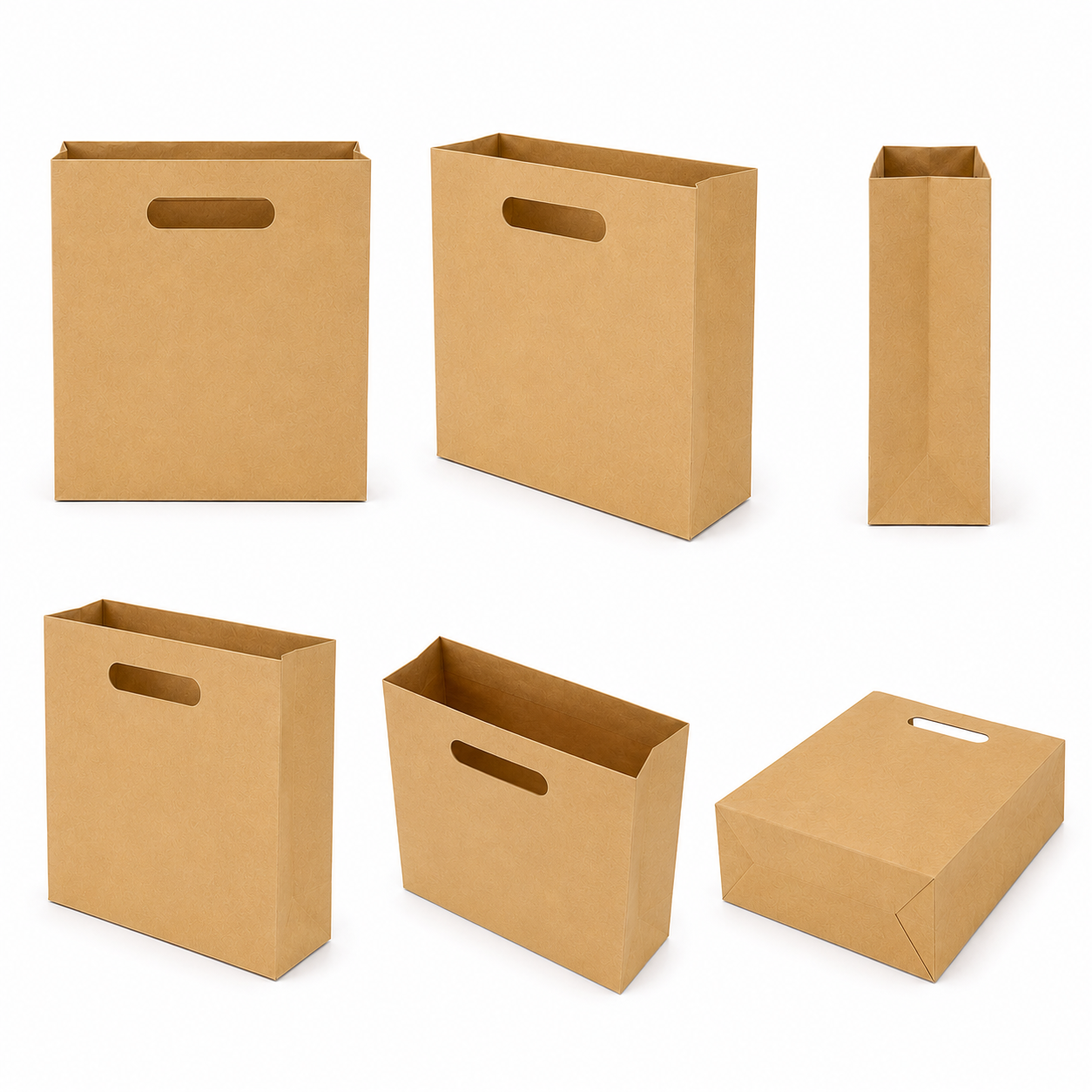 Bolsa Kraft Troquelada Boutique Mediana (12 piezas)