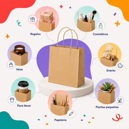 Bolsa Kraft Boutique Chica (12 piezas)