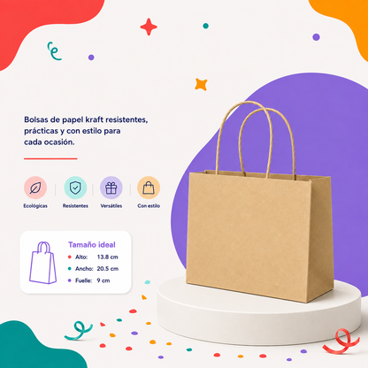 Bolsa Kraft Boutique Chica (12 piezas)