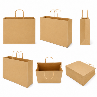 Bolsa Kraft Boutique Grande (12 piezas)