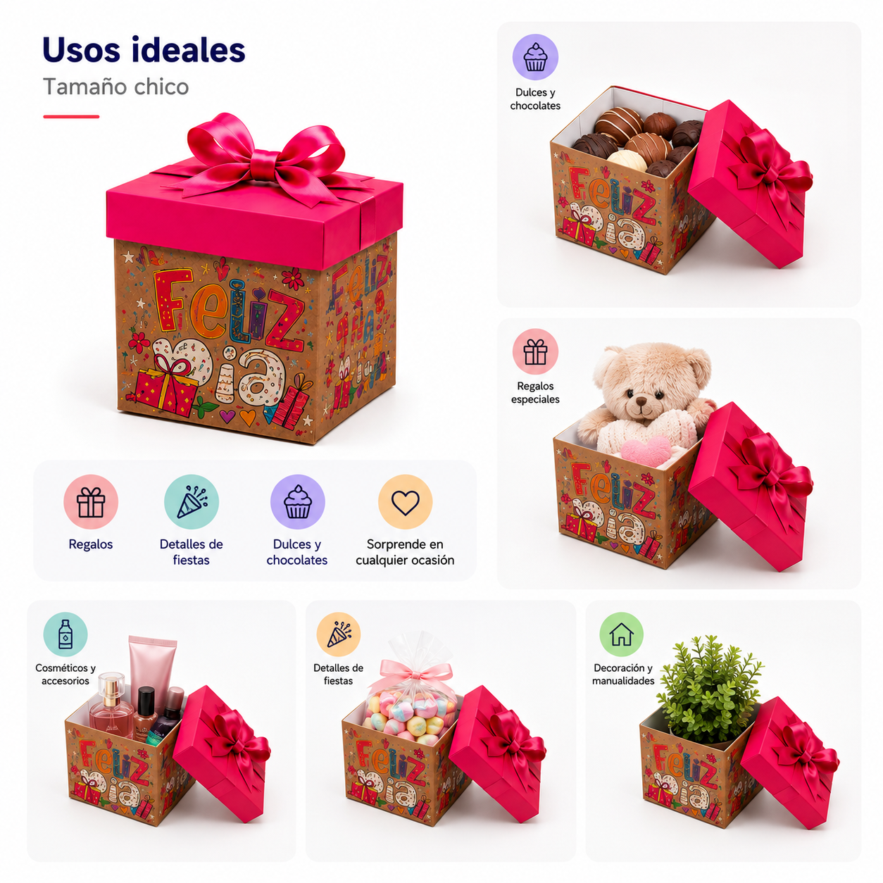 Caja Cubo Chica Armable (4 piezas)