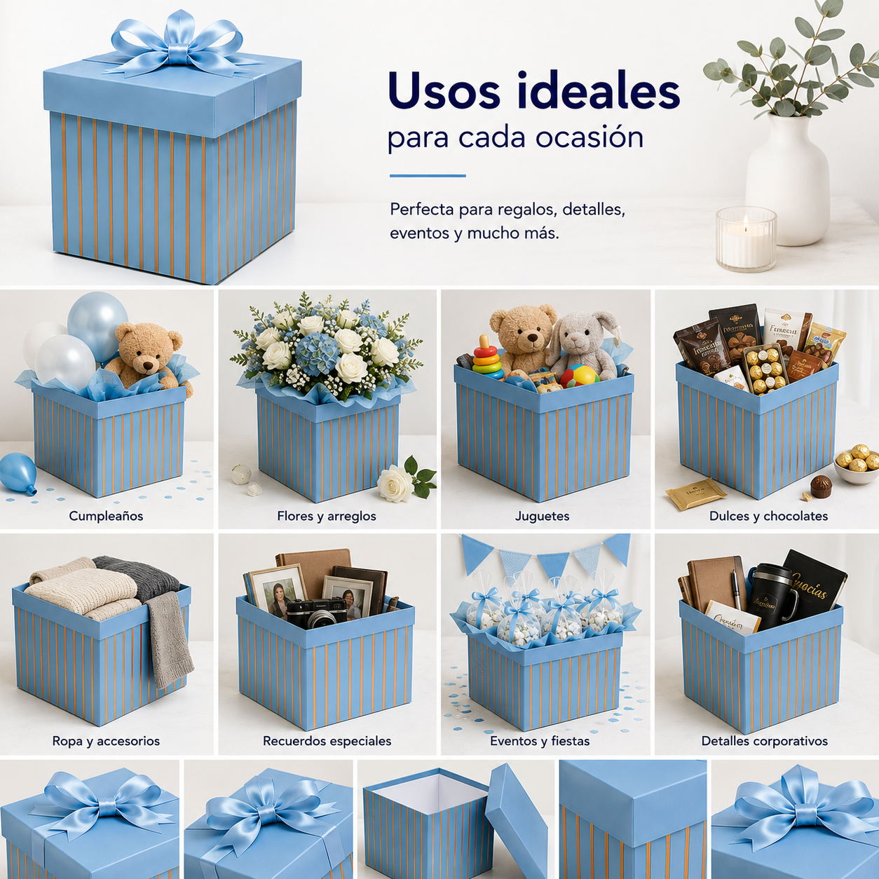 Caja Cubo Grande Armable (4 piezas)