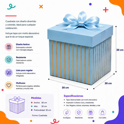 Caja Cubo Grande Armable (4 piezas)