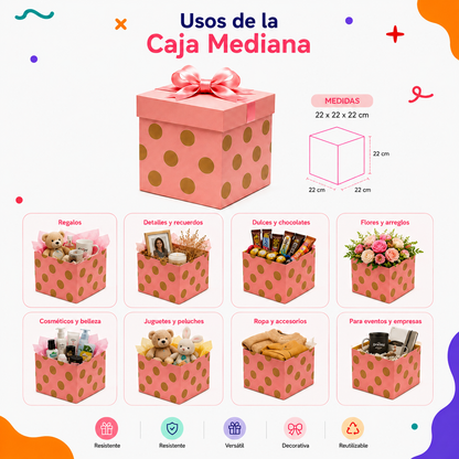 Caja Cubo Mediana Armable (4 piezas)