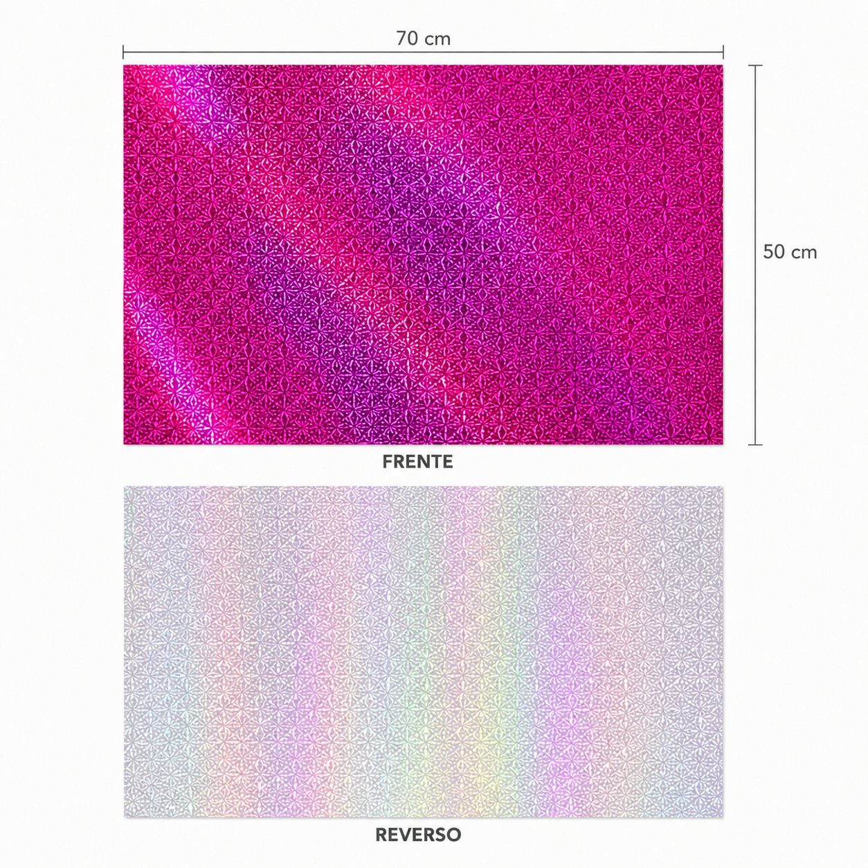 Papel Holograma Fucsia (10 piezas)