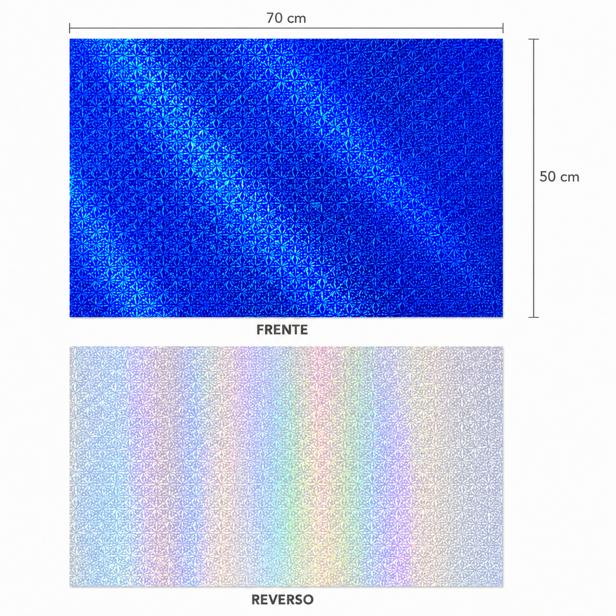 Papel Holograma Azul Rey (10 piezas)