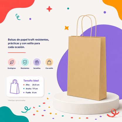 Bolsa Kraft Mediana (12 piezas)